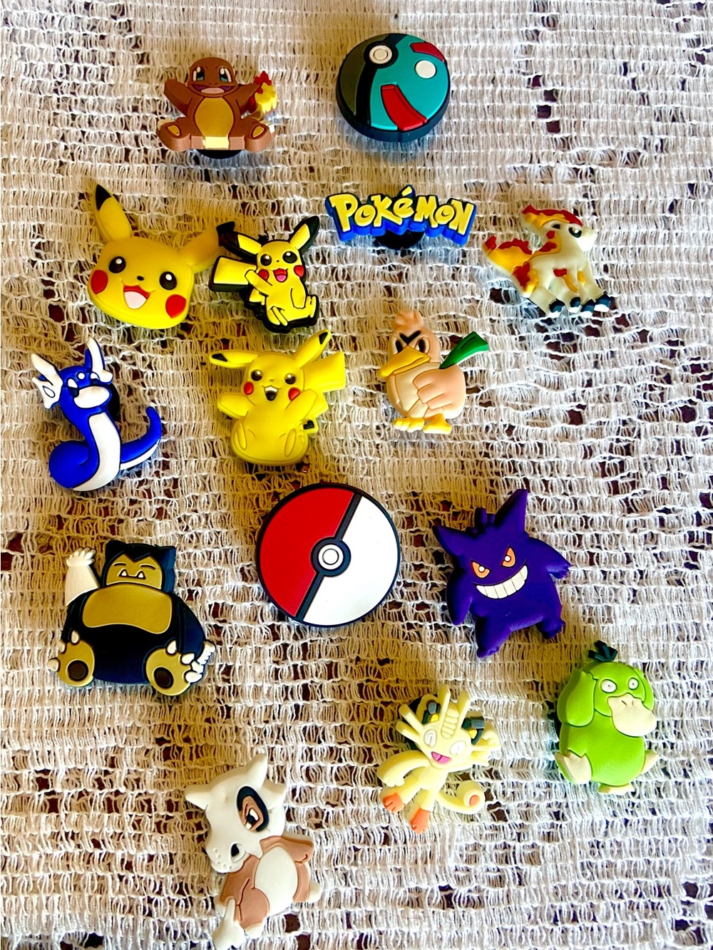 Pokemon 15 Jibbitz “Croc” Charms Set - Pikachu, Pokeball &  More